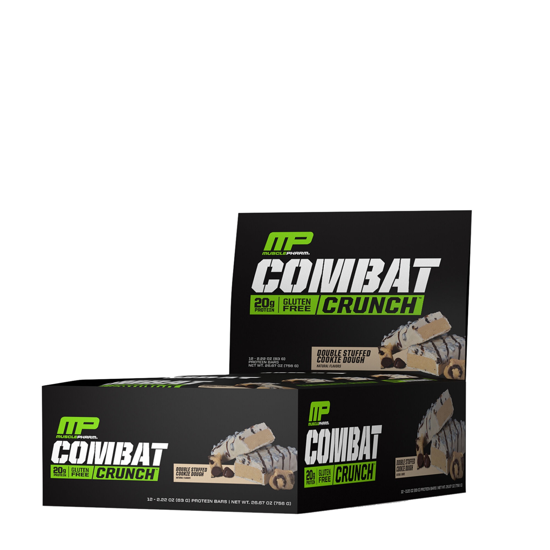 slide 1 of 1, MusclePharm Combat Crunch - Double Stuffed Cookie Dough, 12 ct