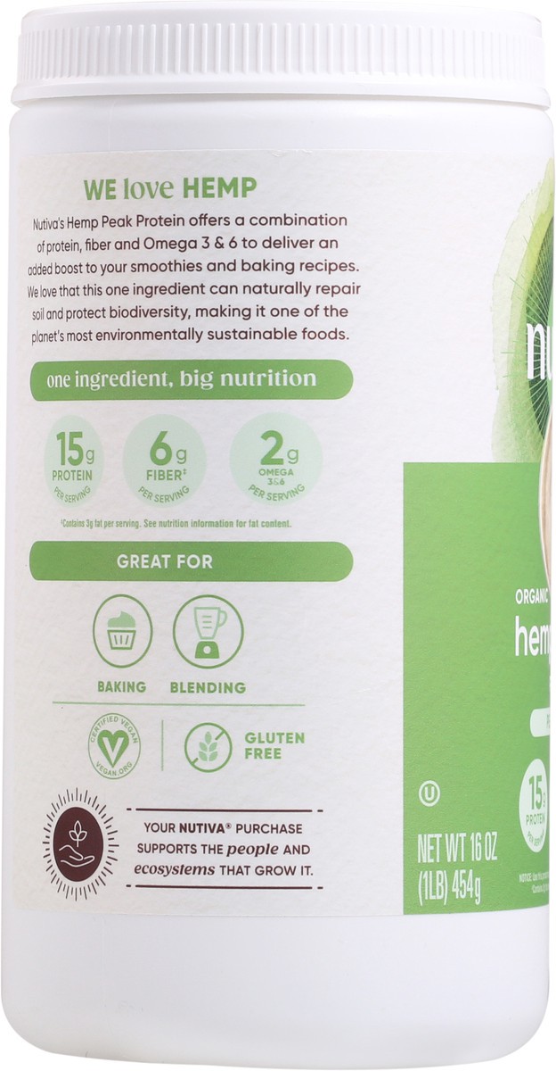 slide 7 of 11, Nutiva Organic Hemp Protein Powder, 16 oz