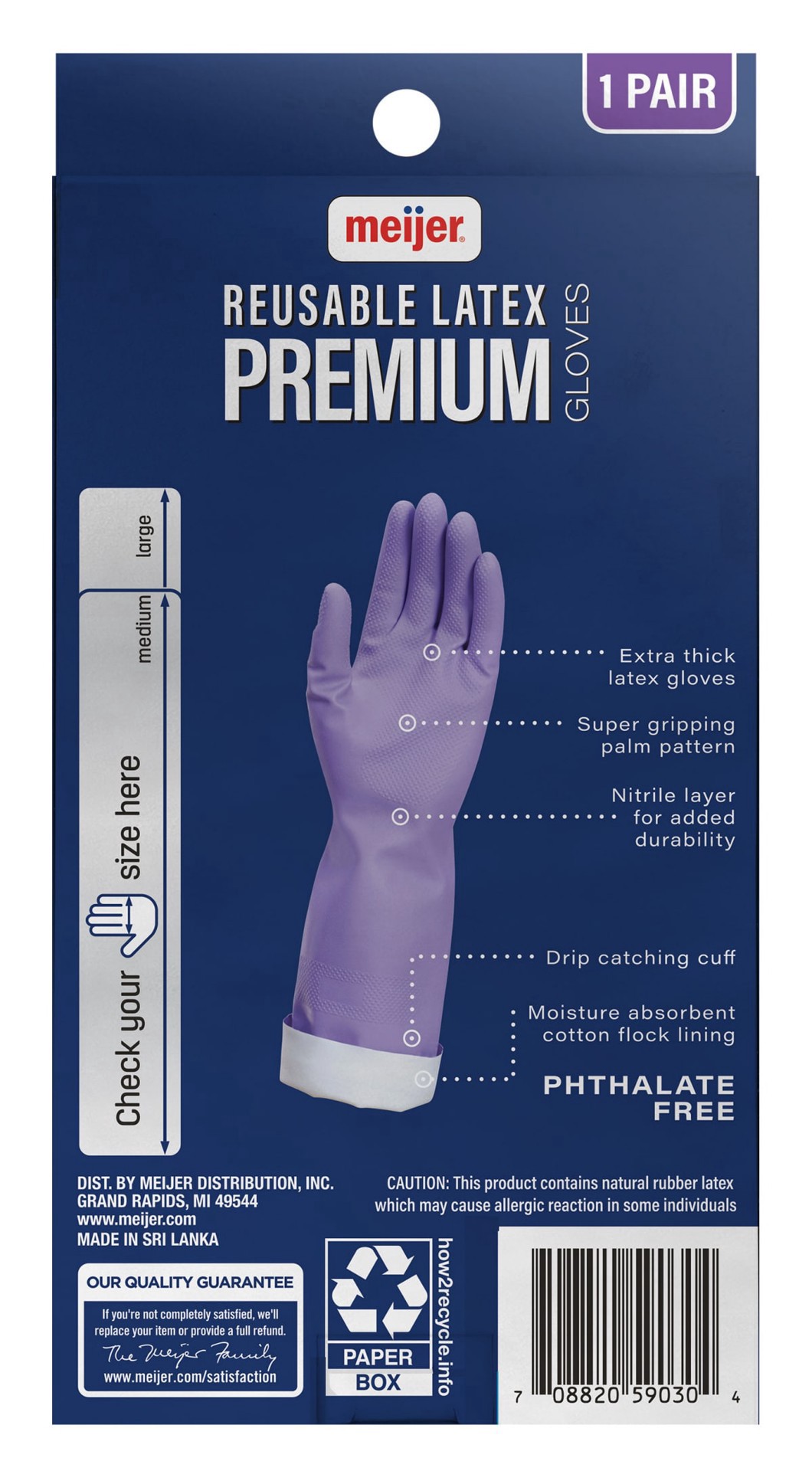 slide 13 of 13, Meijer Latex Gloves Medium 1 pair, 1 CT      