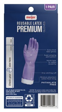 slide 11 of 13, Meijer Latex Gloves Medium 1 pair, 1 CT      