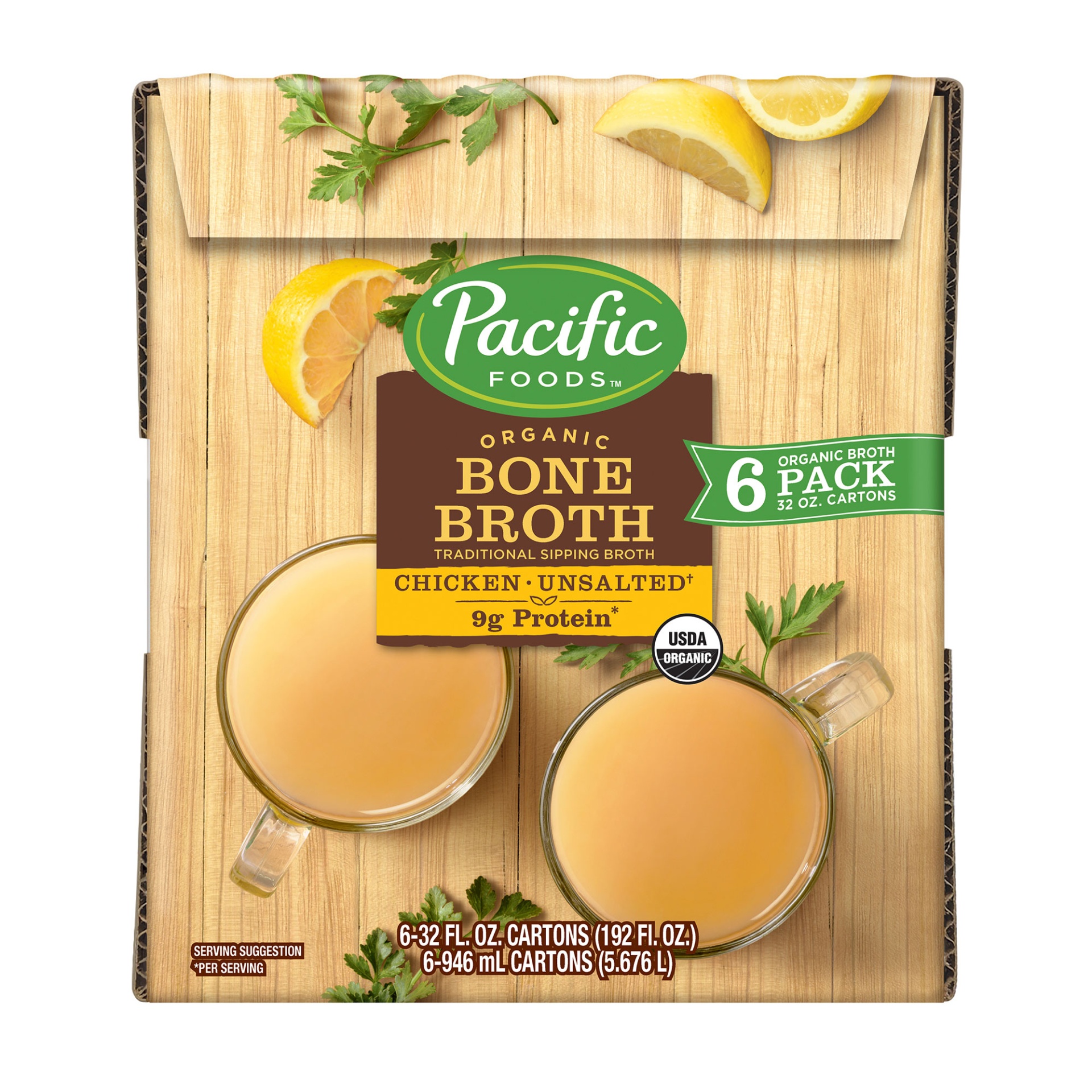 slide 1 of 2, Pacific Foods Organic Chicken Bone Broth, 