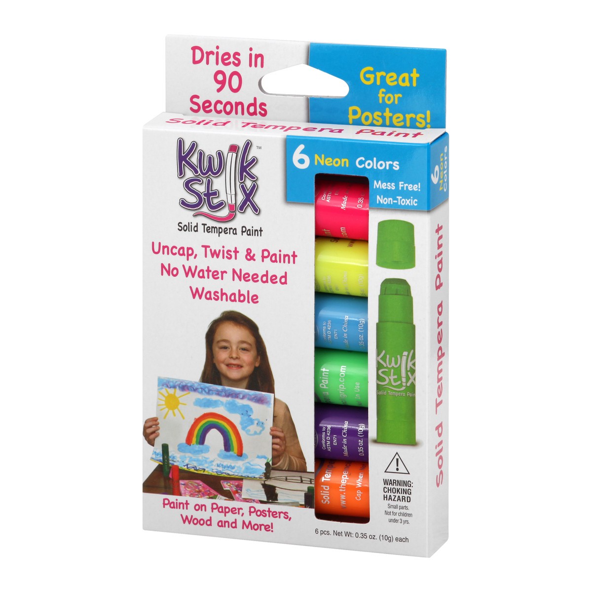 slide 9 of 11, Kwik Stix Neon Colors Washable Solid Tempera Paint 6 ea, 6 ct