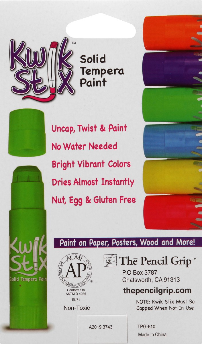 slide 4 of 11, Kwik Stix Neon Colors Washable Solid Tempera Paint 6 ea, 6 ct