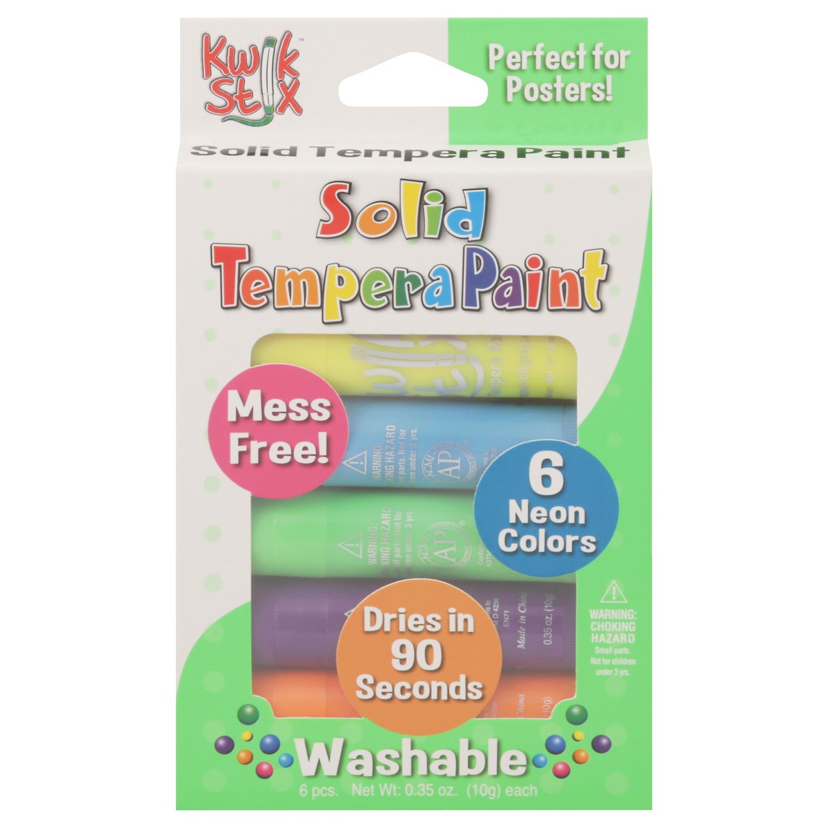 slide 1 of 11, Kwik Stix Neon Colors Washable Solid Tempera Paint 6 ea, 6 ct
