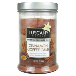 Tuscany Candle Cinnamon Coffee Cake Triple Pour Glass Jar Candle