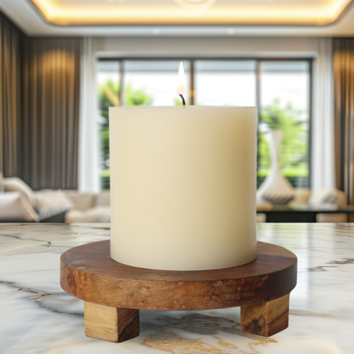 slide 2 of 2, Tuscany Candle Ivory Pillar Candle, 4 x 4 