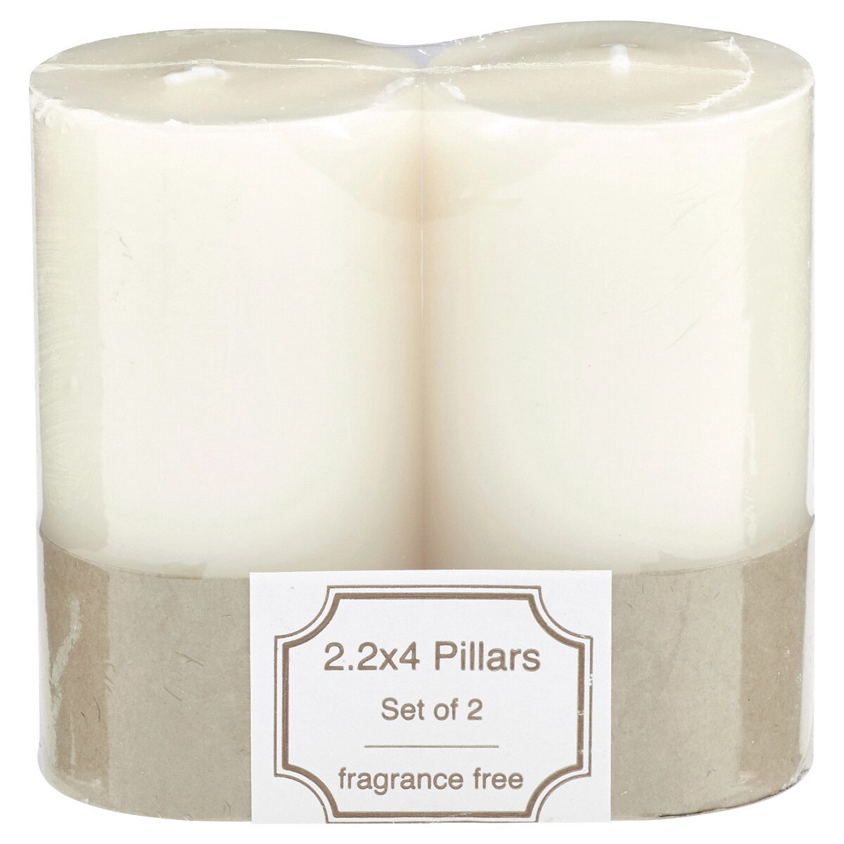slide 1 of 1, Unscented Flat Top Pillar 2.2"x4" Candle, 2 ct