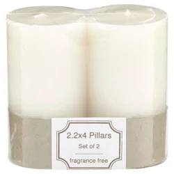 Unscented Flat Top Pillar 2.2"x4" Candle