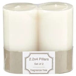 Unscented Flat Top Pillar 2.2"x4" Candle
