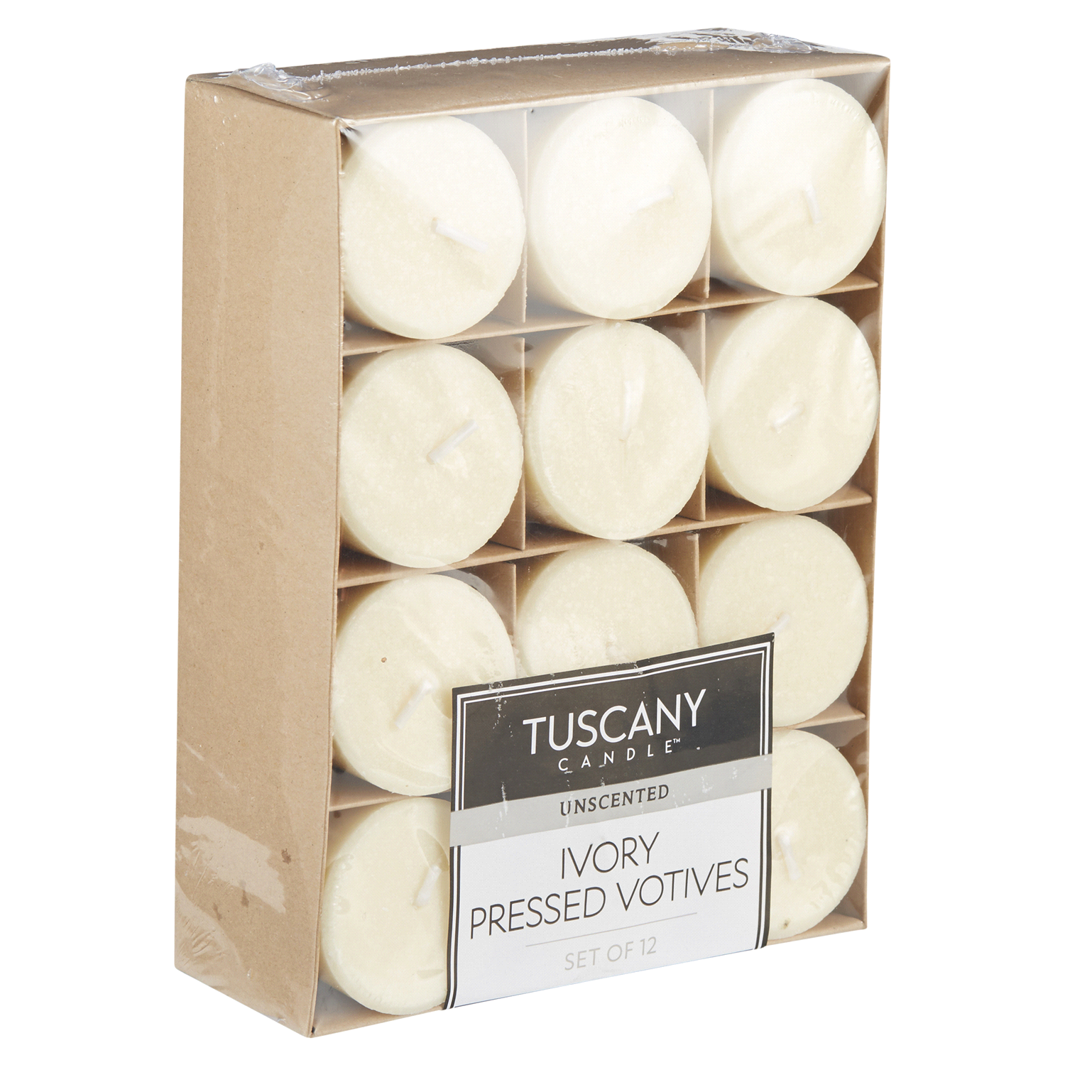 slide 4 of 5, Tuscany Candle Unscented Votive Candle Ivory, 12 ct
