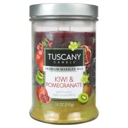 Tuscany Candle Kiwi And Pomegranate Triple Pour Glass Jar Candle
