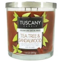Tuscany Candle Soy Blend Scented Tea Tree & Sandalwood Candle 1 Each