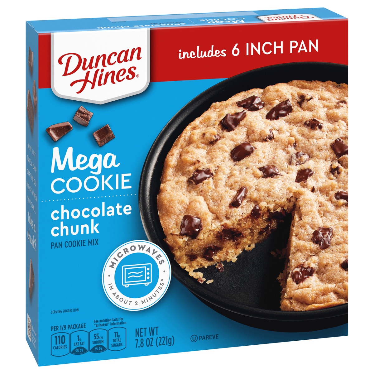 slide 2 of 10, Duncan Hines Mega Cookie Chocolate Chunk Pan Cookie Mix, 7.8 oz