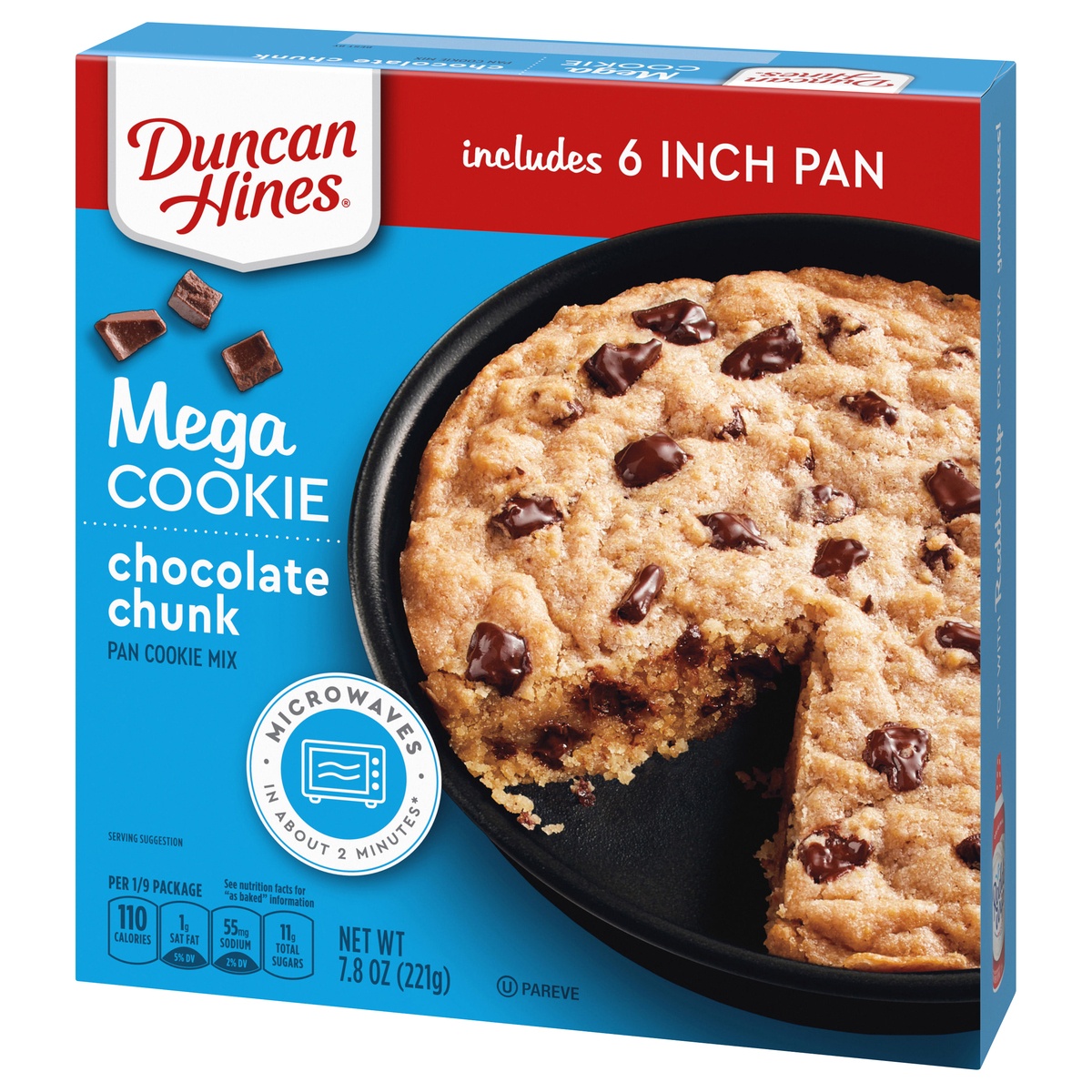 slide 3 of 10, Duncan Hines Mega Cookie Chocolate Chunk Pan Cookie Mix, 7.8 oz