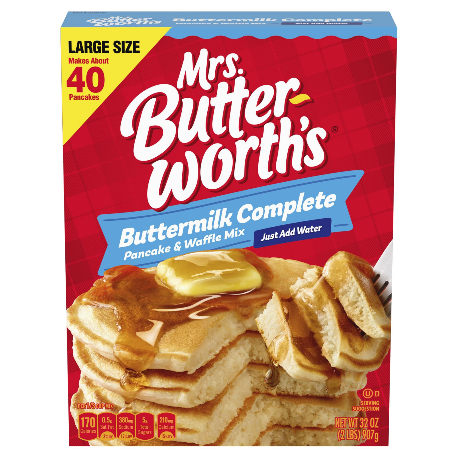 slide 1 of 5, Mrs. Butterworth's Buttermilk Complete Pancake & Waffle Mix Large Size 32 oz, 32 oz