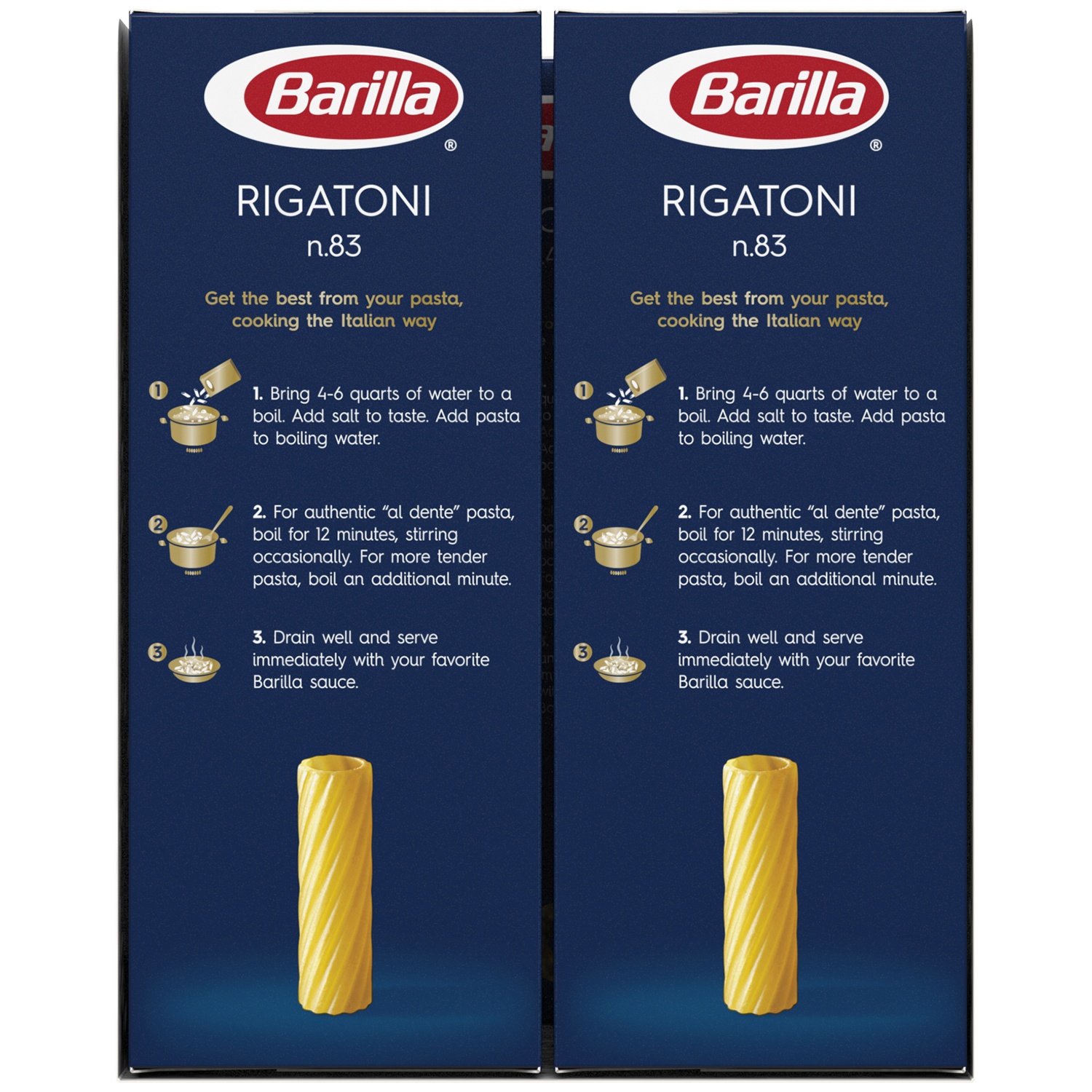 slide 5 of 6, Barilla Rigatoni/ Elbows/ Campanelle Pasta, 