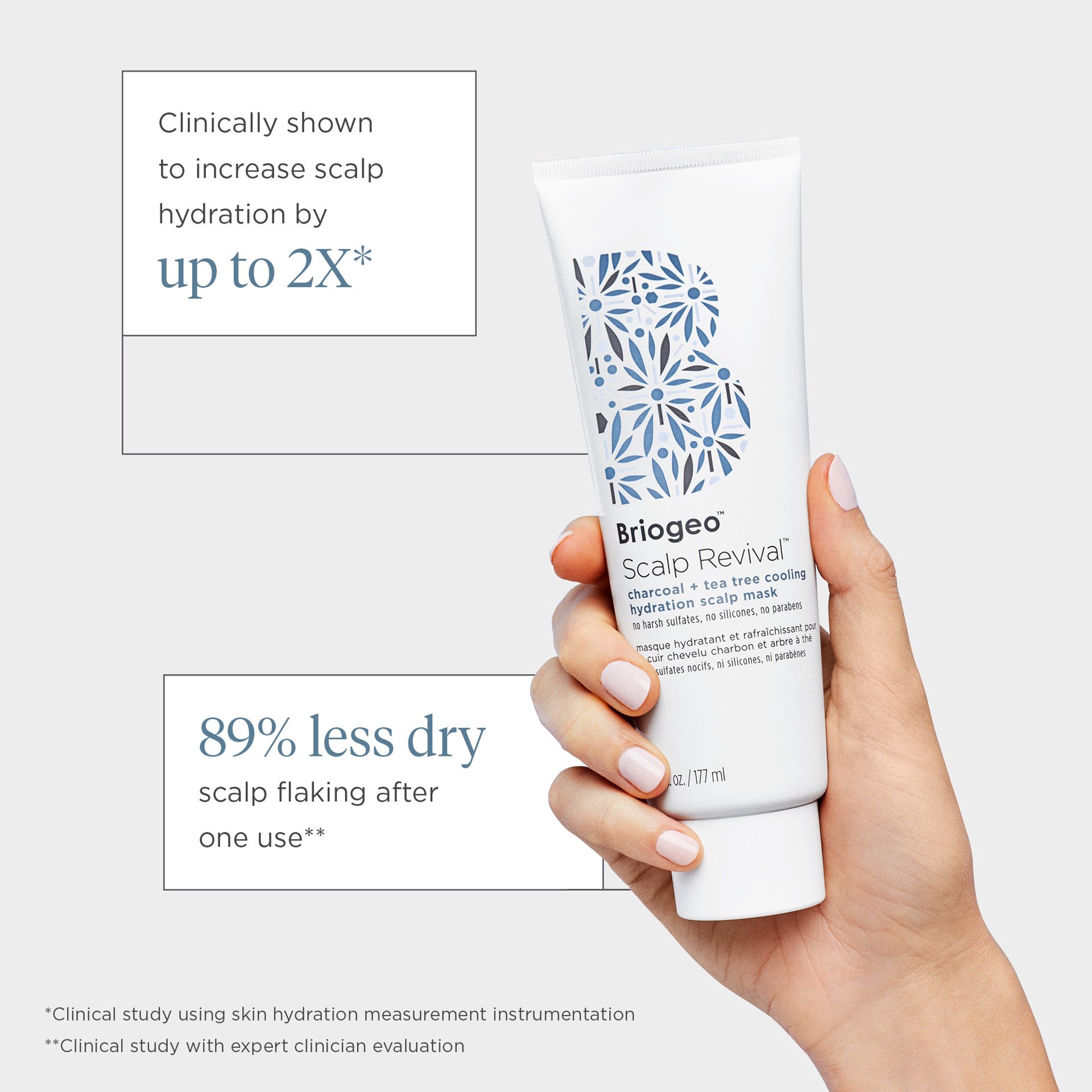 slide 4 of 8, Briogeo Scalp Revival™ Charcoal + Tea Tree Cooling Hydration Mask for Dry, Itchy Scalp 6 oz/ 177 mL,