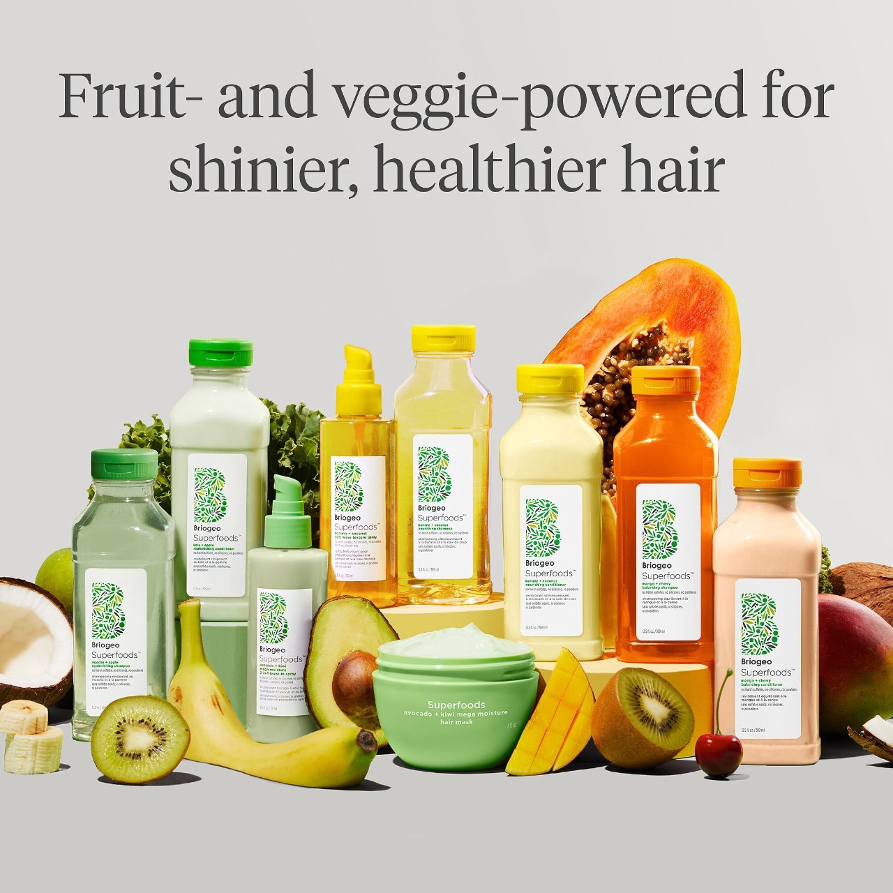 slide 5 of 7, Briogeo Superfoods Mango + Cherry Balancing Shampoo + Conditioner Duo for Oil Control, 
