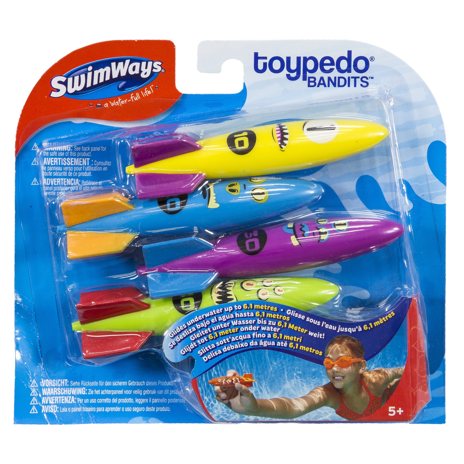 slide 3 of 5, SwimWays Toypedo Bandits Pool Diving Toys - Pack of 4, 1 ct