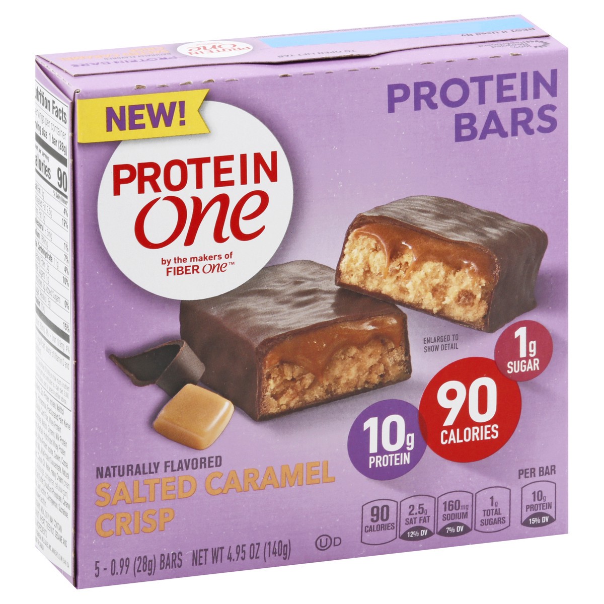 slide 6 of 9, Protein One Salted Caramel Crisp Protein Bars 5 ea, 5 ct