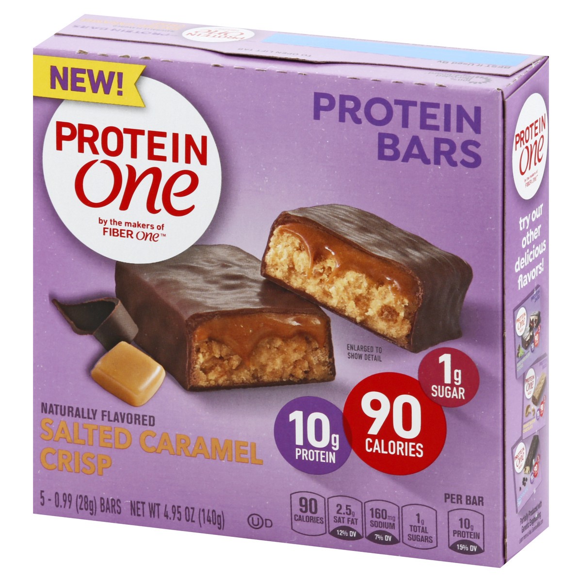 slide 4 of 9, Protein One Salted Caramel Crisp Protein Bars 5 ea, 5 ct