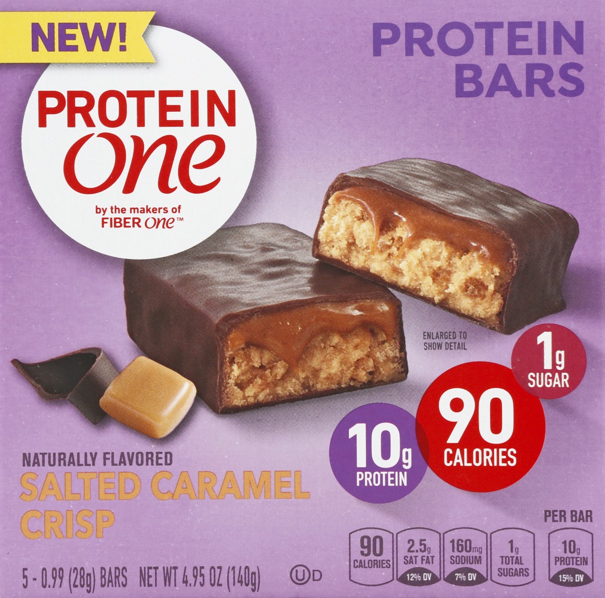 slide 7 of 9, Protein One Salted Caramel Crisp Protein Bars 5 ea, 5 ct