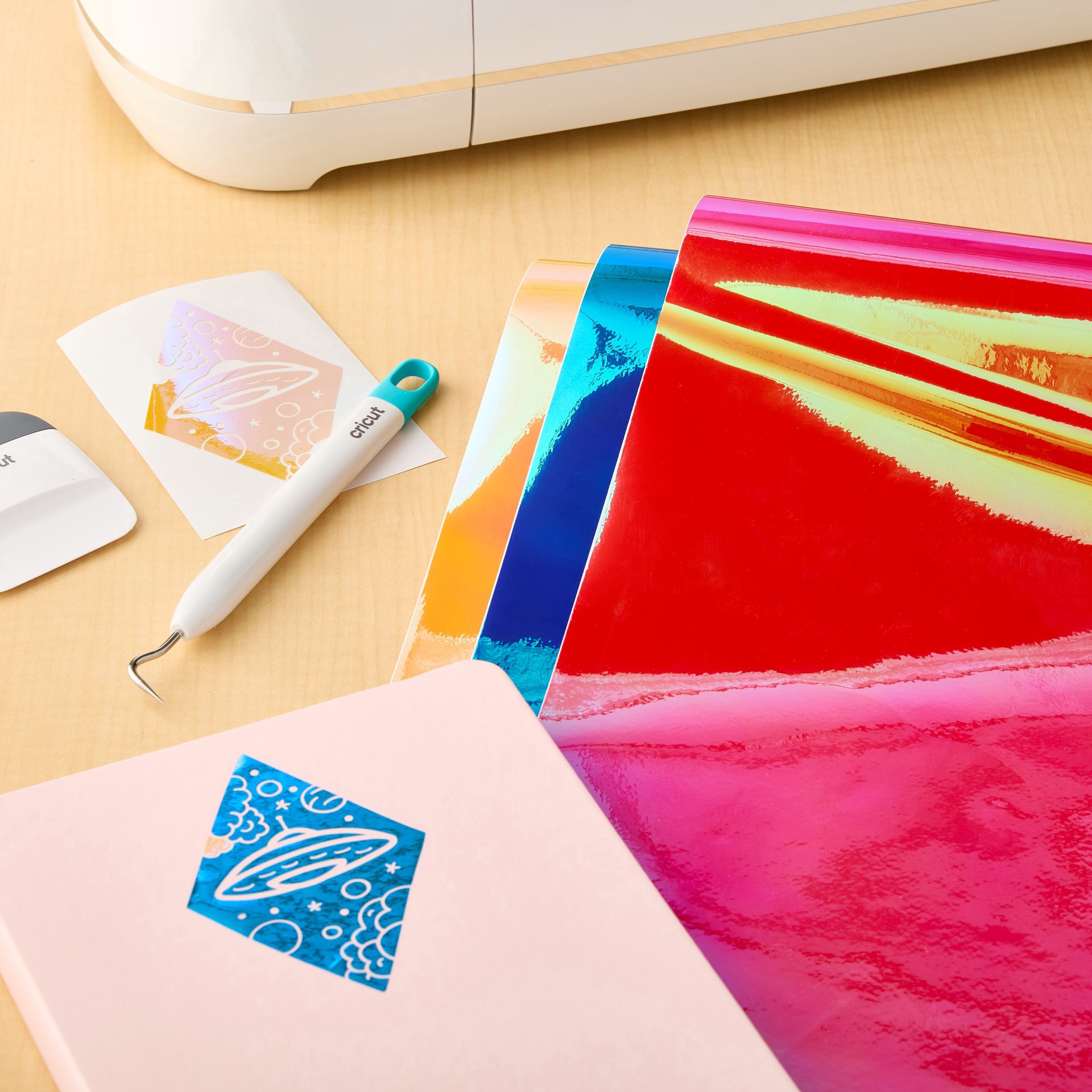 slide 2 of 5, Cricut Holographic Sparkle Vinyl Sampler, Miami, 12 in x 24 in