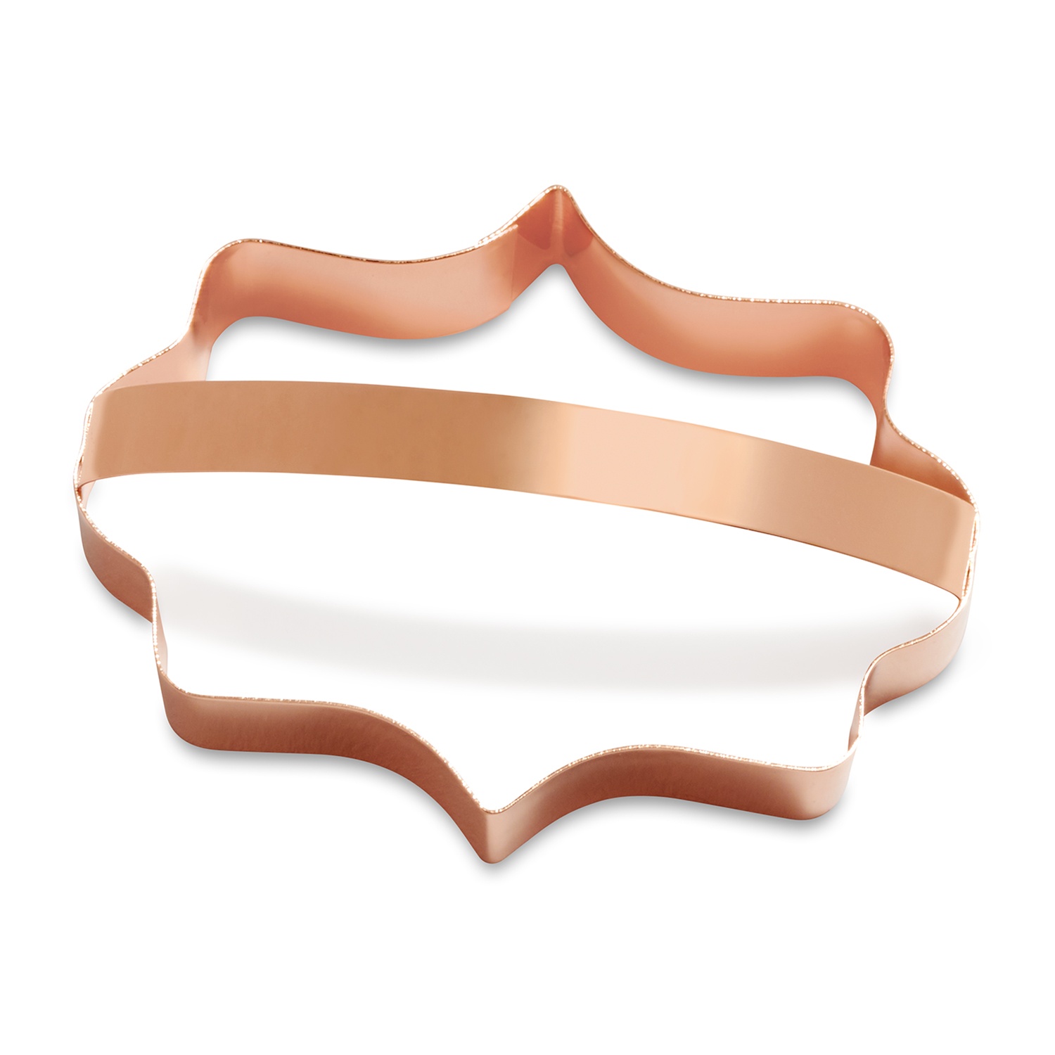 slide 1 of 1, Sur La Table Copper-Plated Fancy Plaque Cookie Cutter with Handle, 4 in