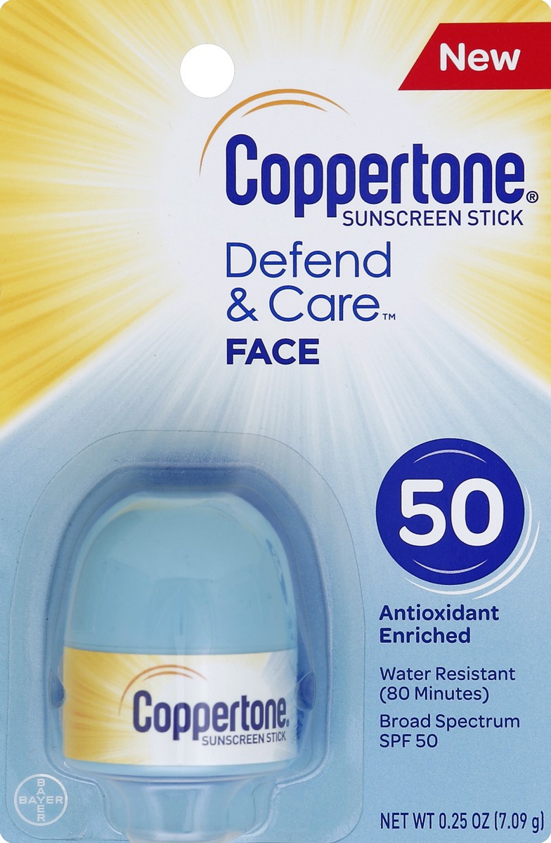 slide 2 of 2, Coppertone Defend Care Suntan Lotion Stick Spf 50, 0.25 oz