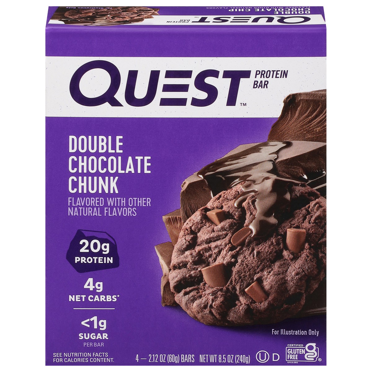 slide 1 of 2, Quest Protein Bar, Double Chocolate Chunk, 4 ct