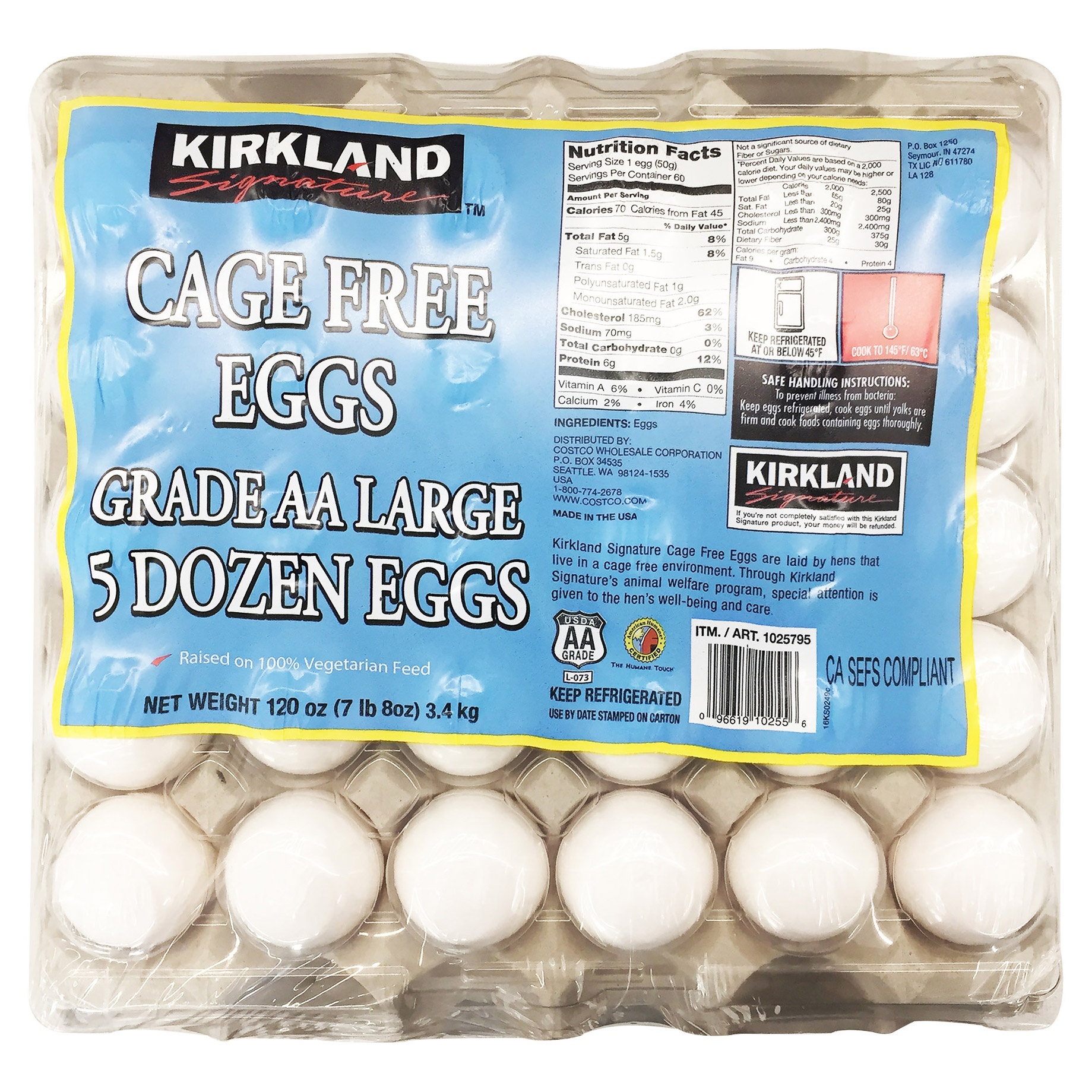 slide 1 of 2, Kirkland Signature Cage Free Eggs Grade AA, 