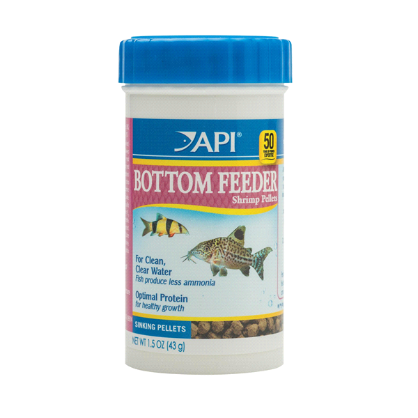 slide 1 of 1, API Bottom Feeder Shrimp Pellets Fish Food, 1.5 oz