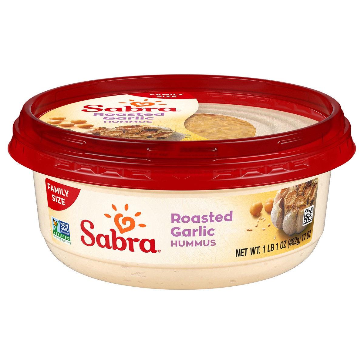 slide 1 of 13, Sabra Family Size Roasted Garlic Hummus 17 oz, 17 oz