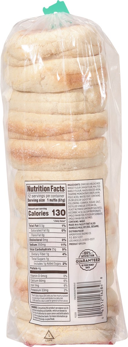 slide 13 of 13, First Street Plain English Muffins, 26 oz