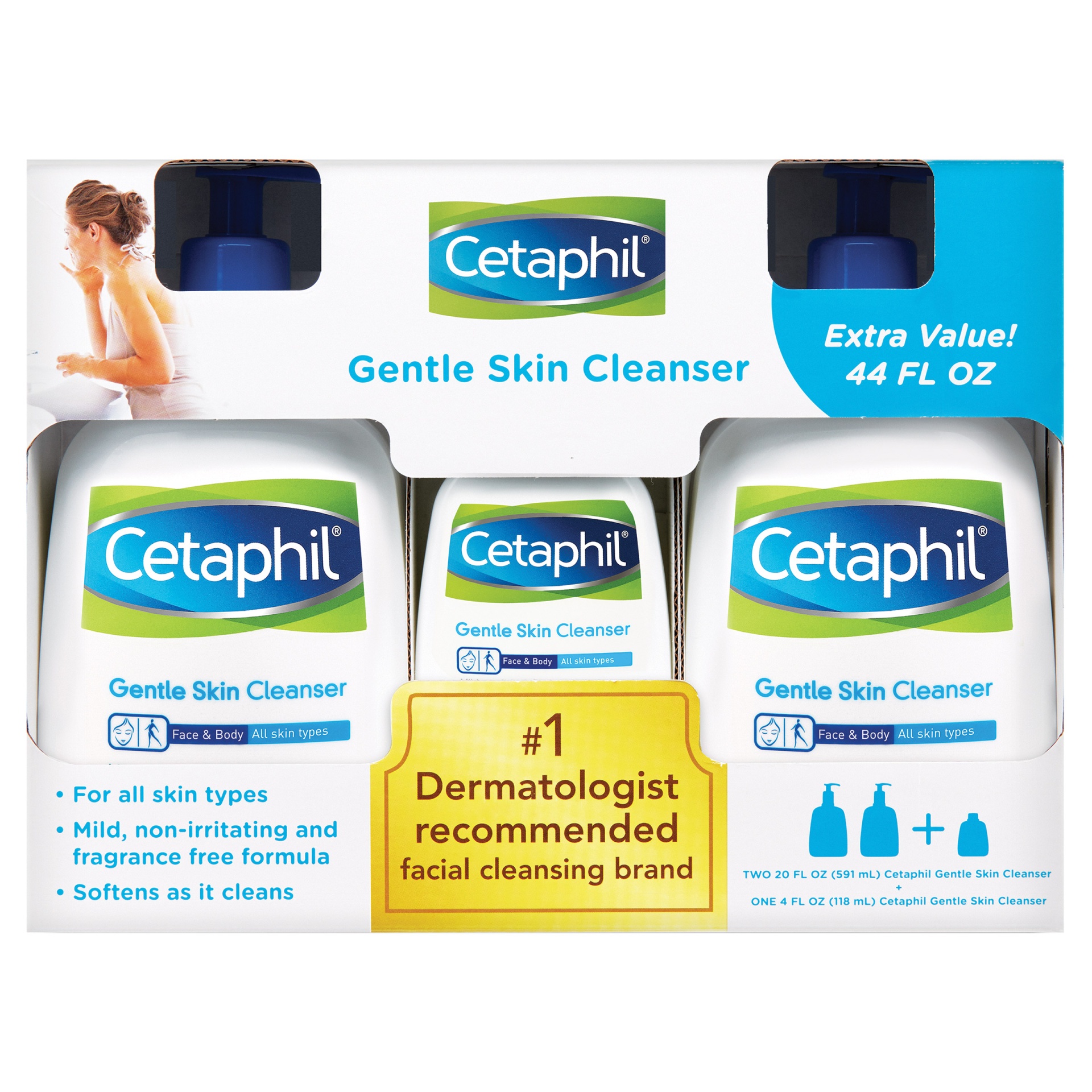 slide 1 of 1, Cetaphil Gentle Skin Cleanser Value Pack, 