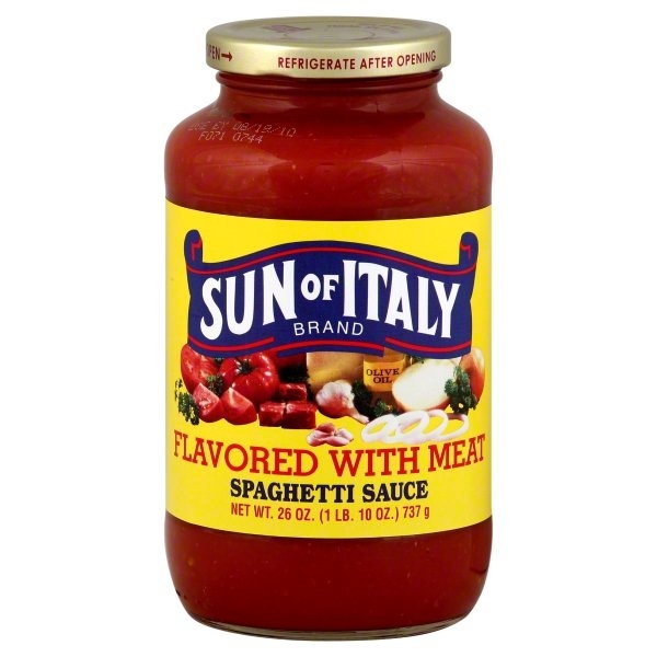 slide 1 of 1, Sun of Italy Meat Spaghetti Sauce, 24 oz