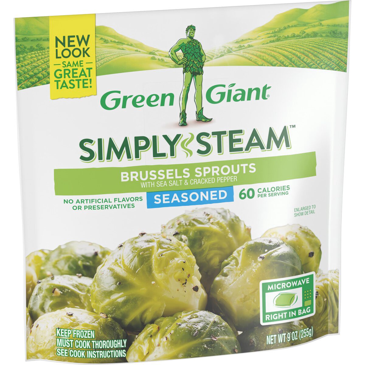 slide 2 of 9, Green Giant Seasoned Simply Steam Brussel Sprout, 9 oz