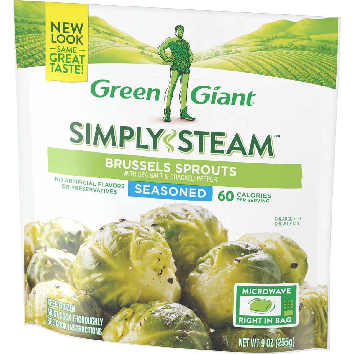 slide 3 of 9, Green Giant Seasoned Simply Steam Brussel Sprout, 9 oz