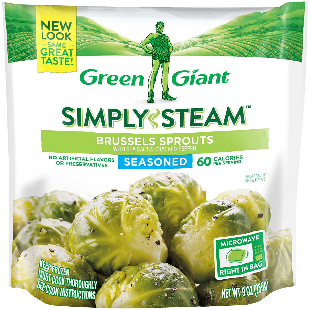 slide 1 of 4, Green Giant Simply Steam Seasoned Brussels Sprouts 9 oz, 9 oz