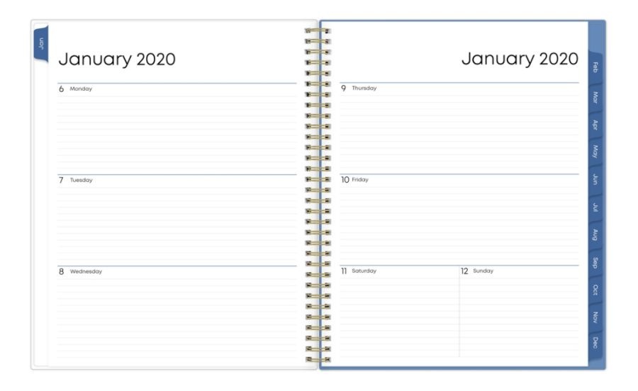 slide 4 of 4, Blue Sky Jasper Weekly/Monthly Frosted Planner, 8-1/2'' X 11'', Multicolor, January To December 2020, 115616, 1 ct