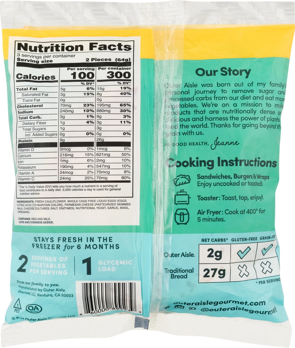 slide 6 of 9, Outer Aisle Cauliflower Italian Sandwich Thins 6 ea, 6 ct