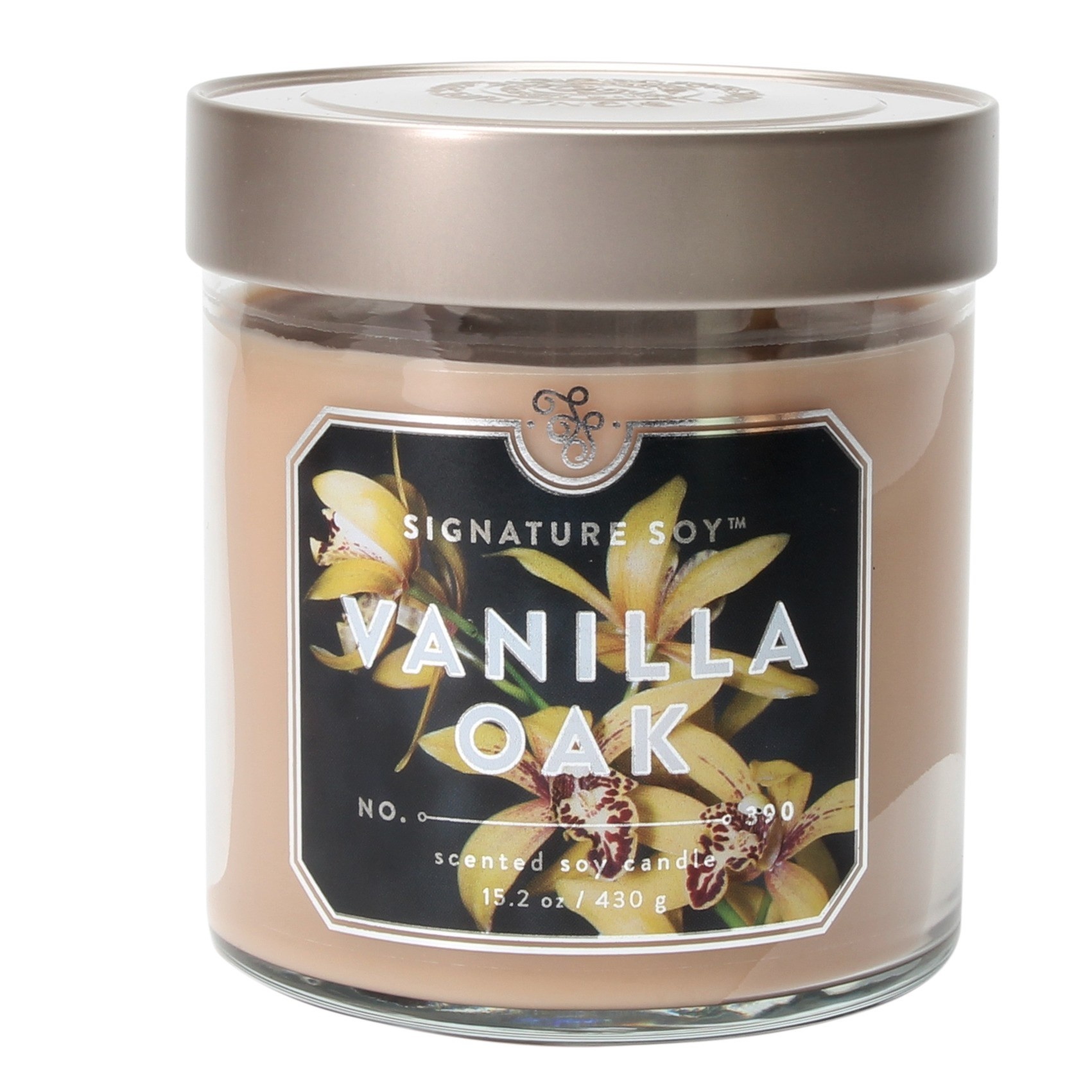 slide 1 of 1, Signature Soy Jar Candle - Vanilla Oak , 15.2 oz