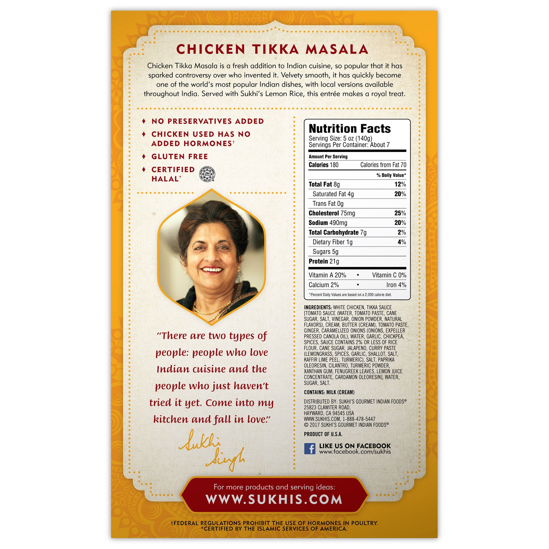 slide 2 of 2, Sukhi's Chicken Tikka Masala, 