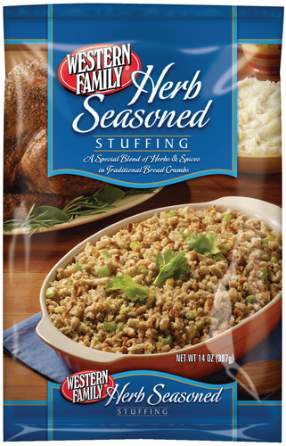 slide 1 of 1, Western Family Herb Seasoned Stuffing, 14 oz