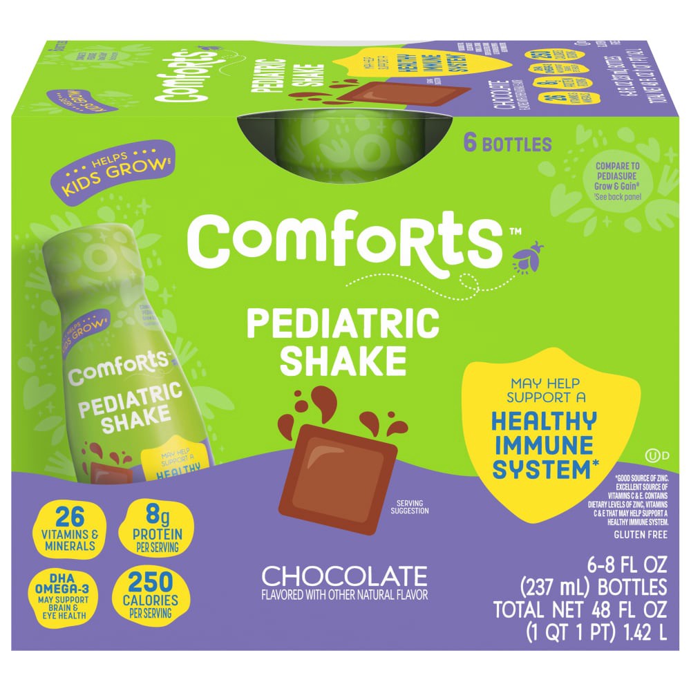 slide 2 of 4, Comforts Chocolate Pediatric Drink, 6 ct