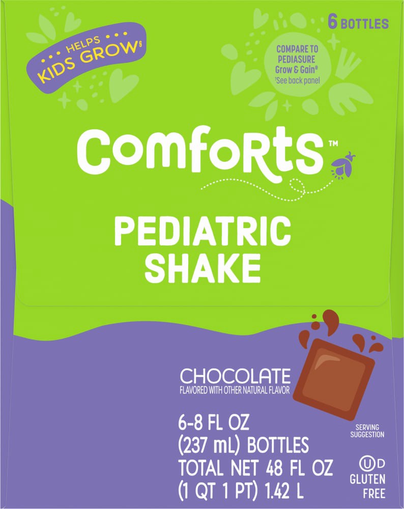 slide 3 of 4, Comforts Chocolate Pediatric Drink, 6 ct