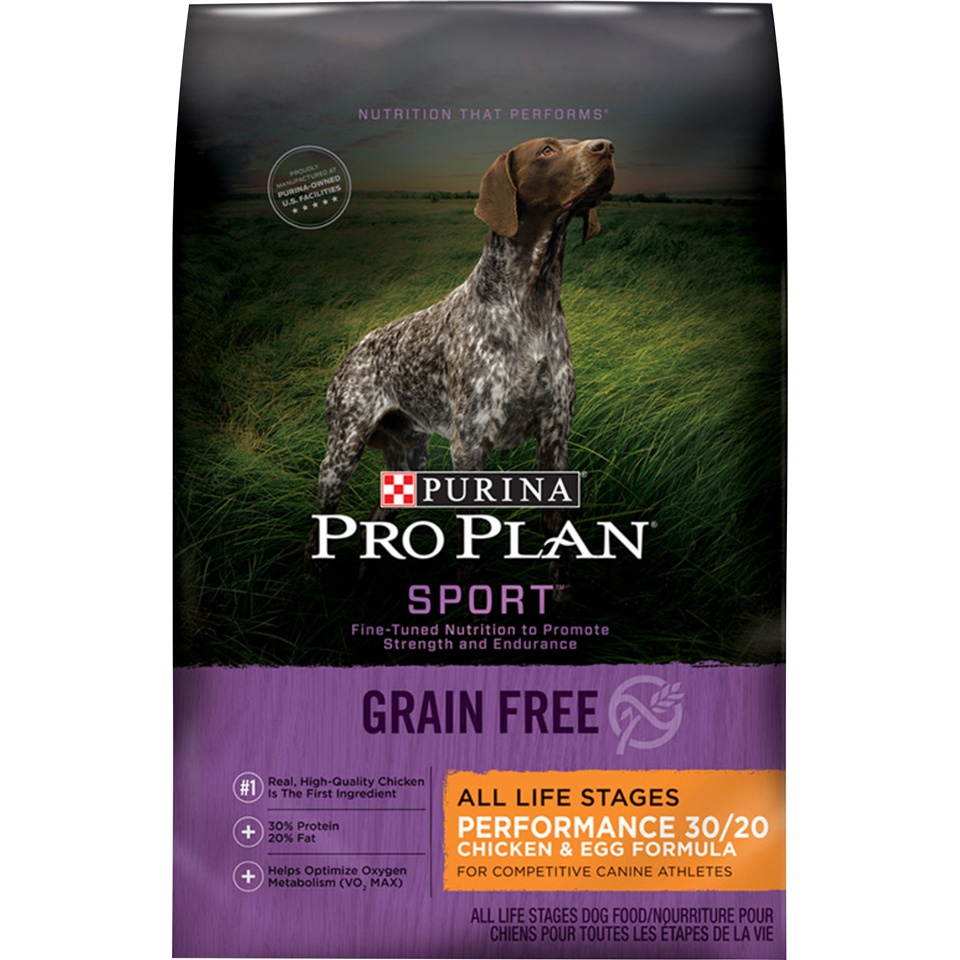 slide 1 of 1, Purina Pro Plan Sport Grain-Free Performance 30/20 Chicken & Egg Formula Dry Dog Food, 24 lb