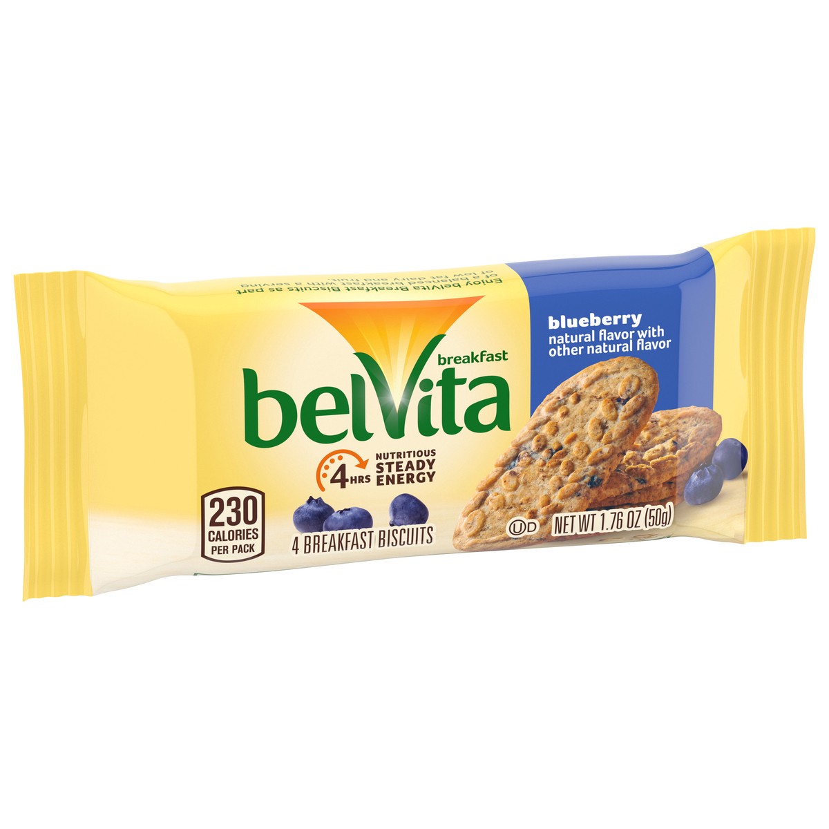 slide 3 of 9, belVita Blueberry Breakfast Biscuits, 1 Pack (4 Biscuits Per Pack), 0.11 lb