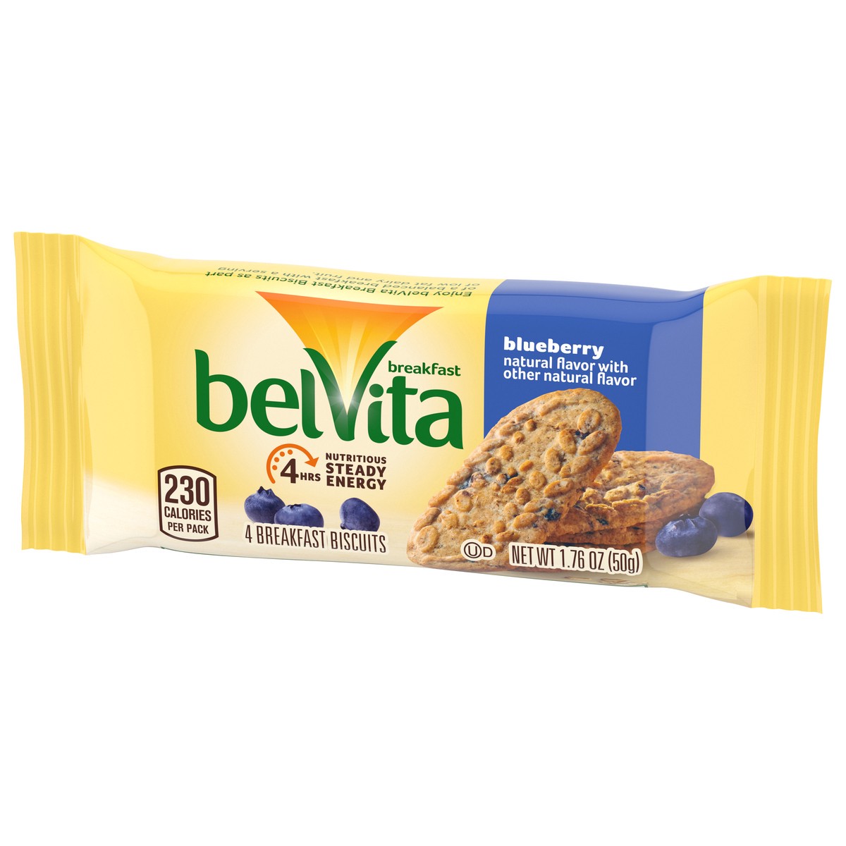 slide 8 of 9, belVita Blueberry Breakfast Biscuits, 1 Pack (4 Biscuits Per Pack), 0.11 lb