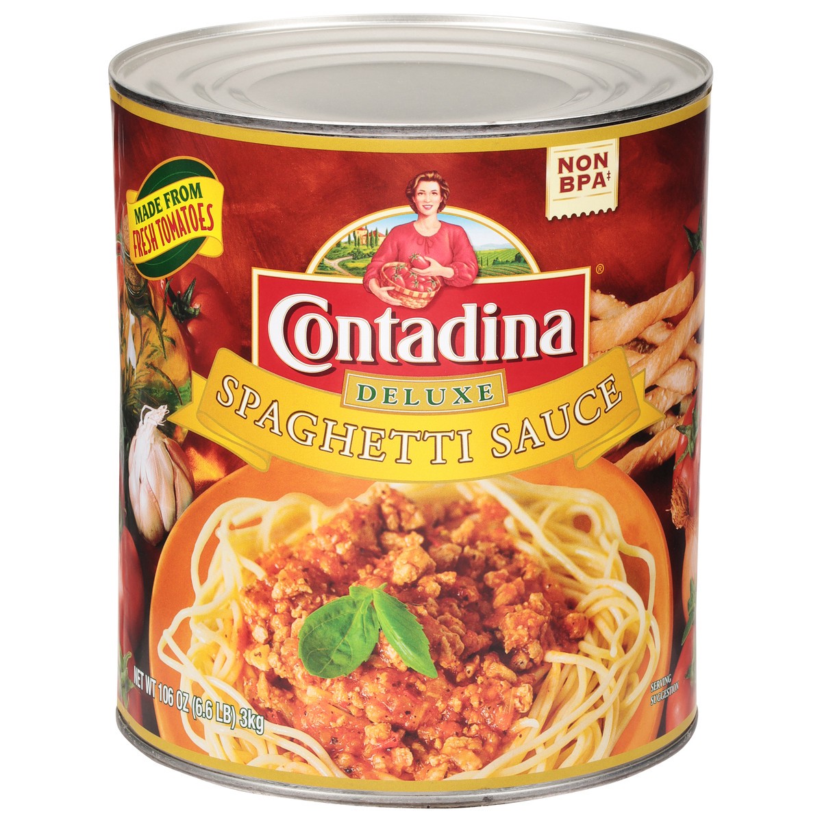 slide 1 of 9, Contadina Deluxe Spaghetti Sauce 106 oz, 106 oz